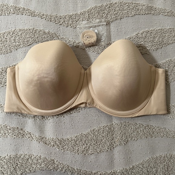 Lilyette Convertible Strapless, Size 42C Underwire Style 0983, Light Beige - Picture 3 of 14